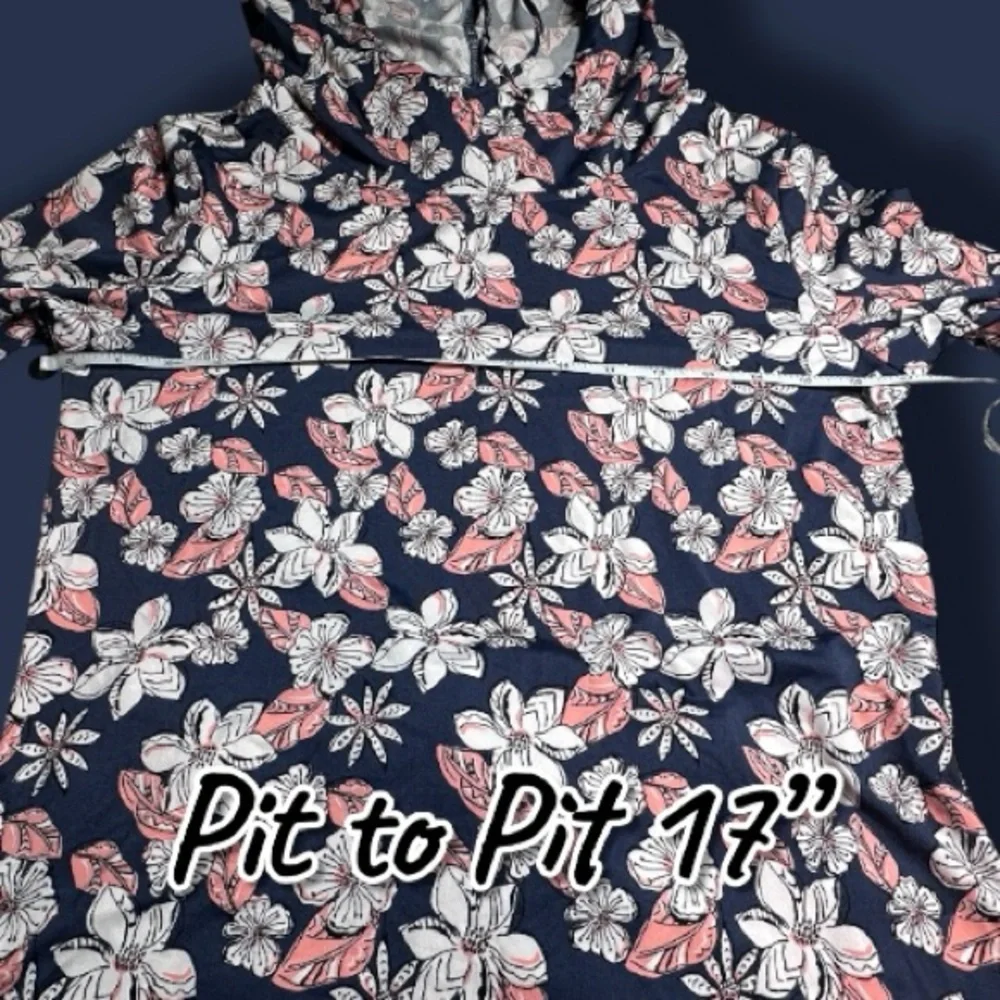 EUC (Like New) ASPEN Floral Hooded Swim Coverup in Blue, Pink, Cream. Size S - Picture 4 of 13